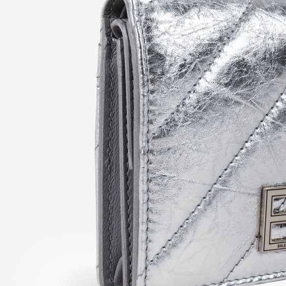 Balenciaga Crush Metallized Quilted Wallet - Picture 6 of 13